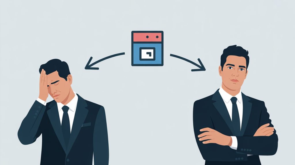 A before-and-after visual showing a frustrated figure transitioning to a confident one, with a digital product icon acting as the bridge, symbolizing the solution to a pain point.