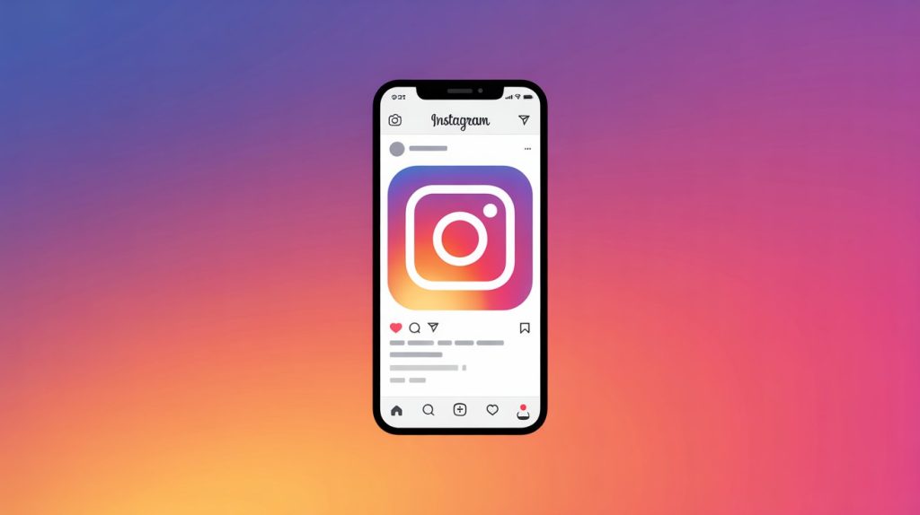 An illustration of a single Instagram post on a smartphone screen, with a glowing outline to represent a powerful, conversation-starting message.