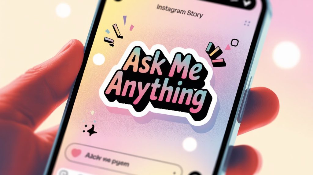 A casual illustration of an Instagram Story on a smartphone screen, featuring a Q&A sticker to represent building personal connections.