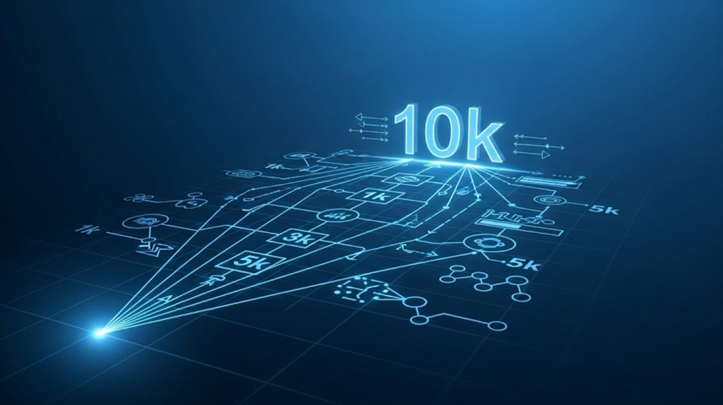 A visual representation of a blueprint with the number 10,000 at its center, symbolizing a clear and strategic guide to achieving an Instagram follower milestone.