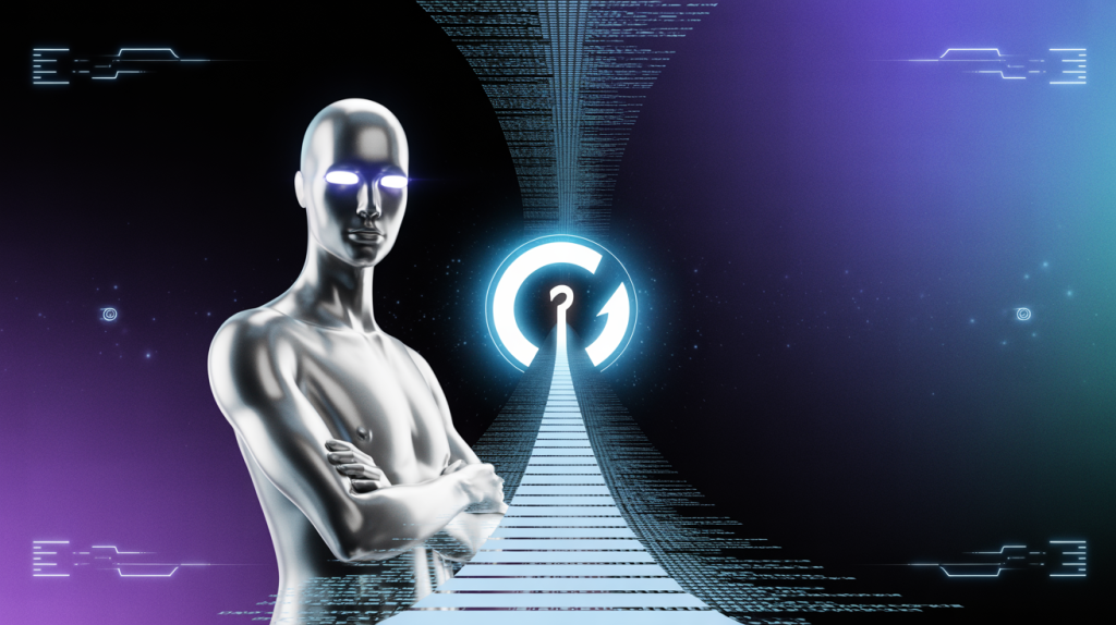 An illustration of a figure using a magnet-like hook to stop the scroll, representing the power of a viral hook.