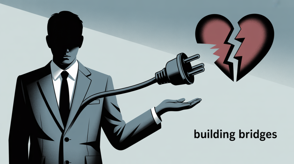 An illustration of a person speaking with a disconnected plug icon and a broken heart, representing educating without building a personal connection.